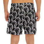 Chainmail Ring Pattern Print Men's Split Running Shorts