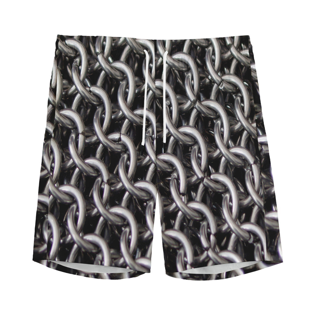 Chainmail Ring Pattern Print Men's Sports Shorts