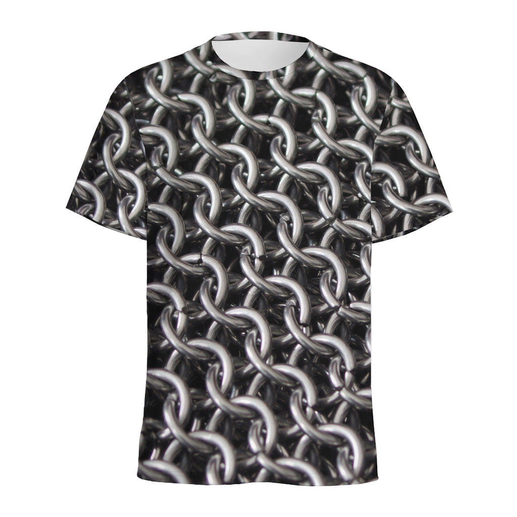 Chainmail Ring Pattern Print Men's Sports T-Shirt