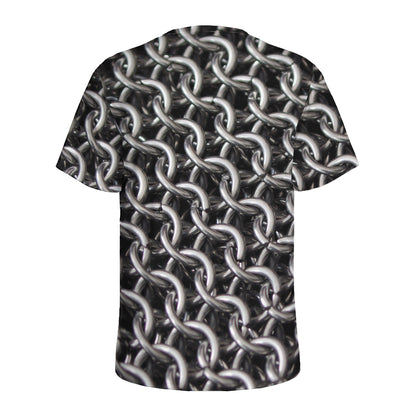Chainmail Ring Pattern Print Men's Sports T-Shirt