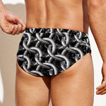 Chainmail Ring Pattern Print Men's Swim Briefs