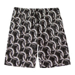 Chainmail Ring Pattern Print Men's Swim Trunks