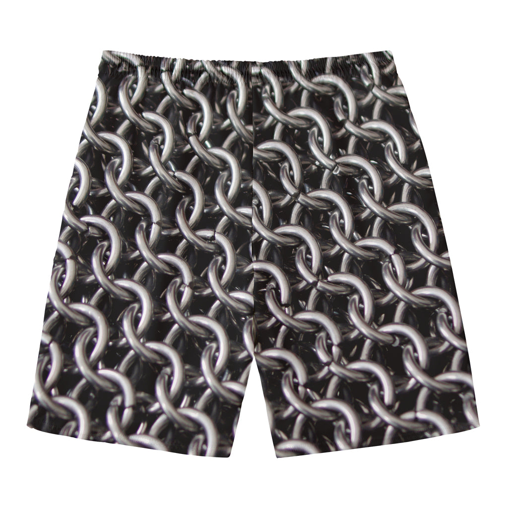 Chainmail Ring Pattern Print Men's Swim Trunks