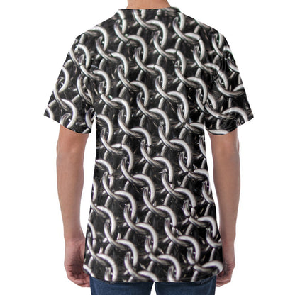 Chainmail Ring Pattern Print Men's Velvet T-Shirt