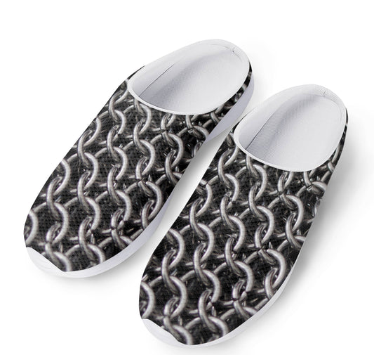 Chainmail Ring Pattern Print Mesh Casual Shoes