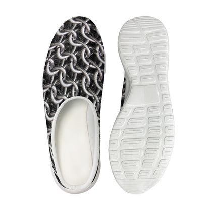Chainmail Ring Pattern Print Mesh Casual Shoes