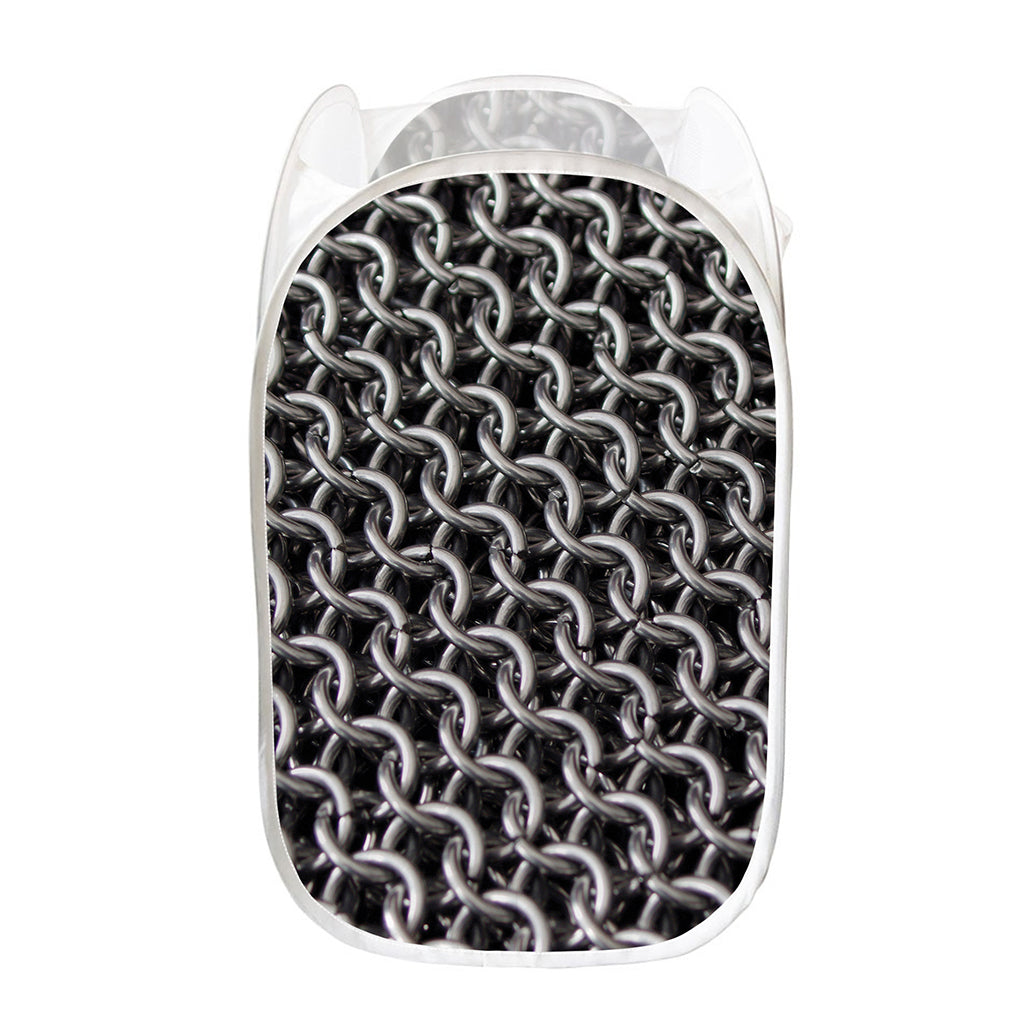 Chainmail Ring Pattern Print Mesh Laundry Hamper