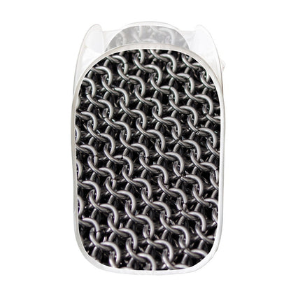 Chainmail Ring Pattern Print Mesh Laundry Hamper