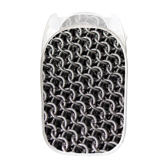 Chainmail Ring Pattern Print Mesh Laundry Hamper