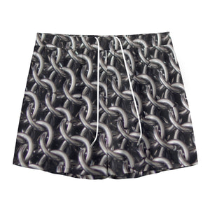 Chainmail Ring Pattern Print Mesh Shorts