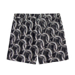 Chainmail Ring Pattern Print Mesh Shorts