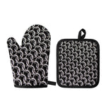 Chainmail Ring Pattern Print Oven Mitt And Pot Holder Set
