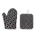 Chainmail Ring Pattern Print Oven Mitt And Pot Holder Set