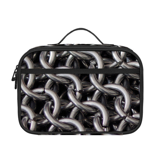 Chainmail Ring Pattern Print Portable Lunch Bag