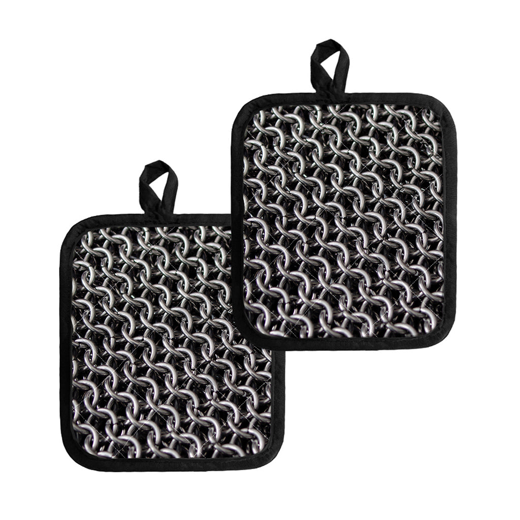Chainmail Ring Pattern Print Pot Holders