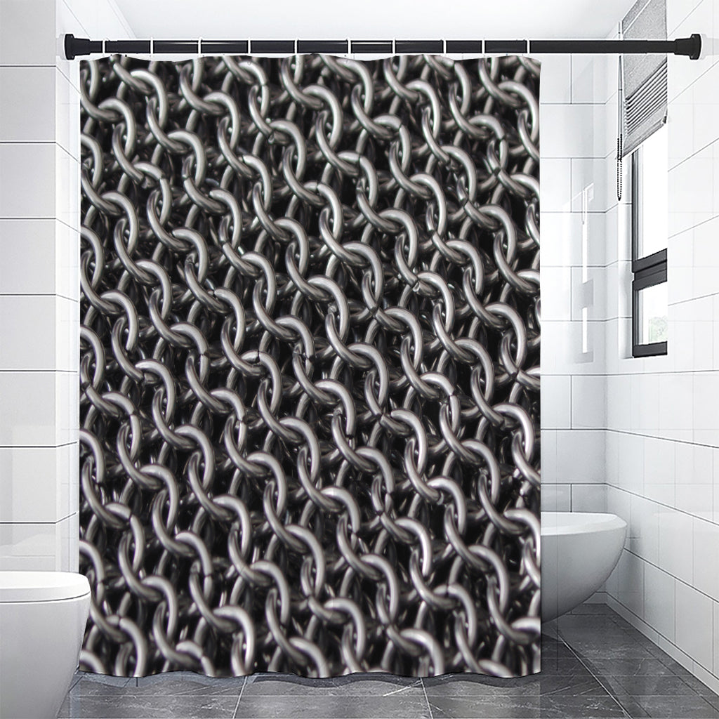 Chainmail Ring Pattern Print Premium Shower Curtain