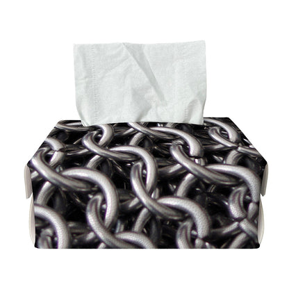 Chainmail Ring Pattern Print Rectangle Tissue Box Cover