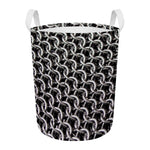 Chainmail Ring Pattern Print Round Laundry Basket