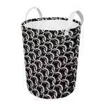 Chainmail Ring Pattern Print Round Laundry Basket