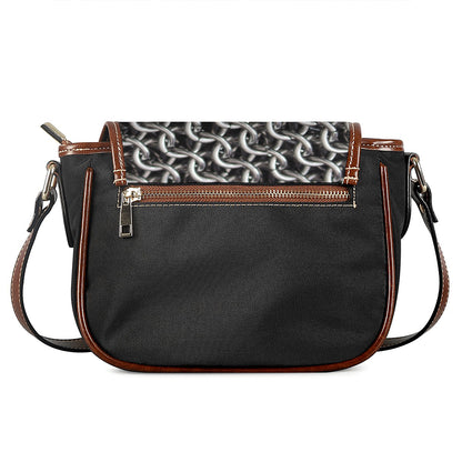 Chainmail Ring Pattern Print Saddle Bag