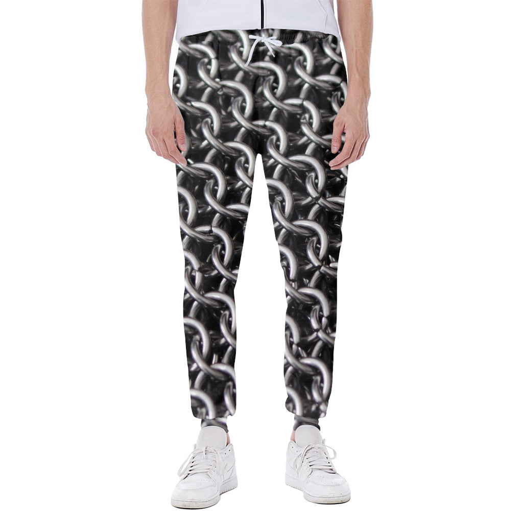 Chainmail Ring Pattern Print Scuba Joggers