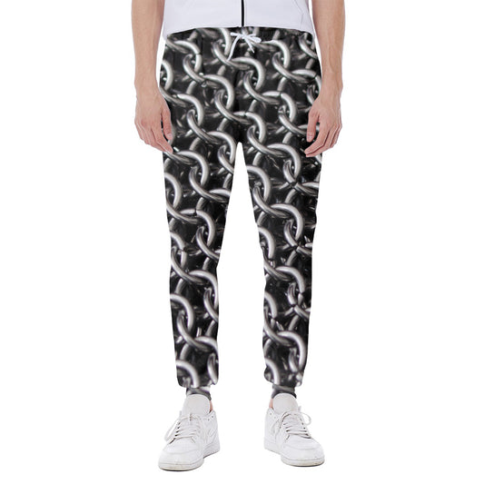 Chainmail Ring Pattern Print Scuba Joggers