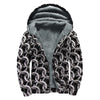 Chainmail Ring Pattern Print Sherpa Lined Zip Up Hoodie