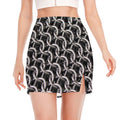 Chainmail Ring Pattern Print Side Slit Mini Skirt