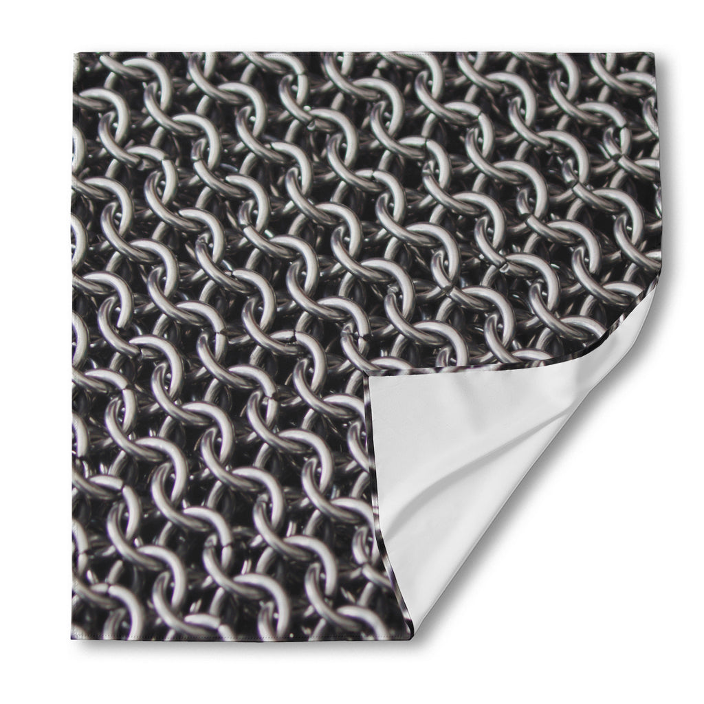 Chainmail Ring Pattern Print Silk Bandana