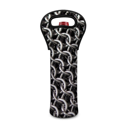 Chainmail Ring Pattern Print Single Neoprene Wine Tote