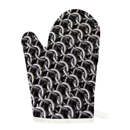 Chainmail Ring Pattern Print Single Oven Mitt