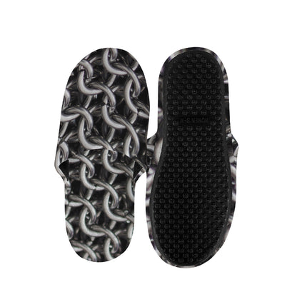 Chainmail Ring Pattern Print Slippers