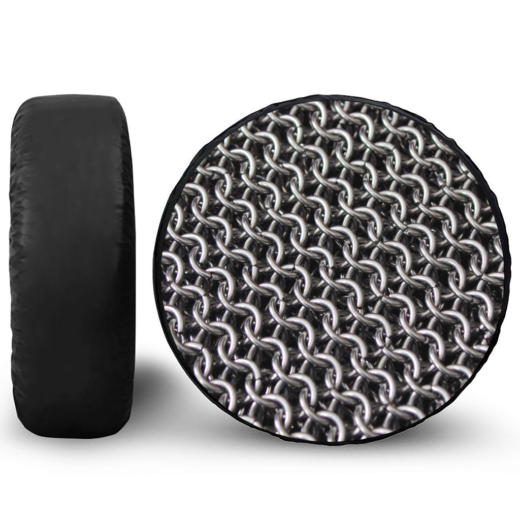 Chainmail Ring Pattern Print Tire Cover