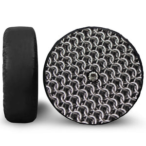 Chainmail Ring Pattern Print Tire Cover With Camera Hole