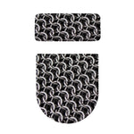 Chainmail Ring Pattern Print Toilet Lid And Tank Cover Set