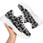 Chainmail Ring Pattern Print White Chunky Shoes