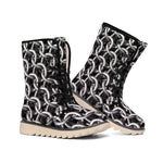 Chainmail Ring Pattern Print Winter Boots
