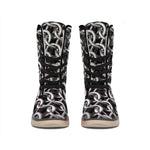 Chainmail Ring Pattern Print Winter Boots
