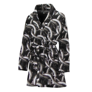 Chainmail Ring Pattern Print Women's Bathrobe