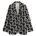 Chainmail Ring Pattern Print Women's Blazer