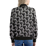 Chainmail Ring Pattern Print Women's Bomber Jacket