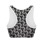 Chainmail Ring Pattern Print Women's Sports Bra