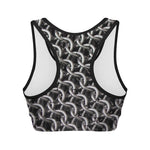 Chainmail Ring Pattern Print Women's Sports Bra