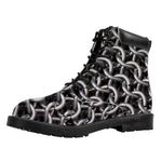 Chainmail Ring Pattern Print Work Boots