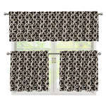 Chainmail Ring Print 3 Piece Kitchen Curtains