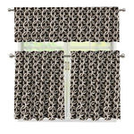 Chainmail Ring Print 3 Piece Kitchen Curtains