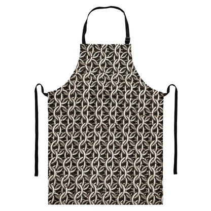 Chainmail Ring Print Bib Apron With Pocket