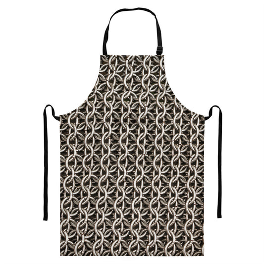 Chainmail Ring Print Bib Apron With Pocket