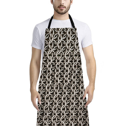 Chainmail Ring Print Bib Apron With Pocket