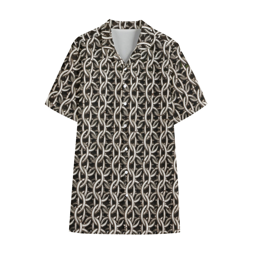 Chainmail Ring Print Cotton Hawaiian Shirt